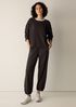 Waffle Cotton Blend Doubleknit Lantern Jogger Pant