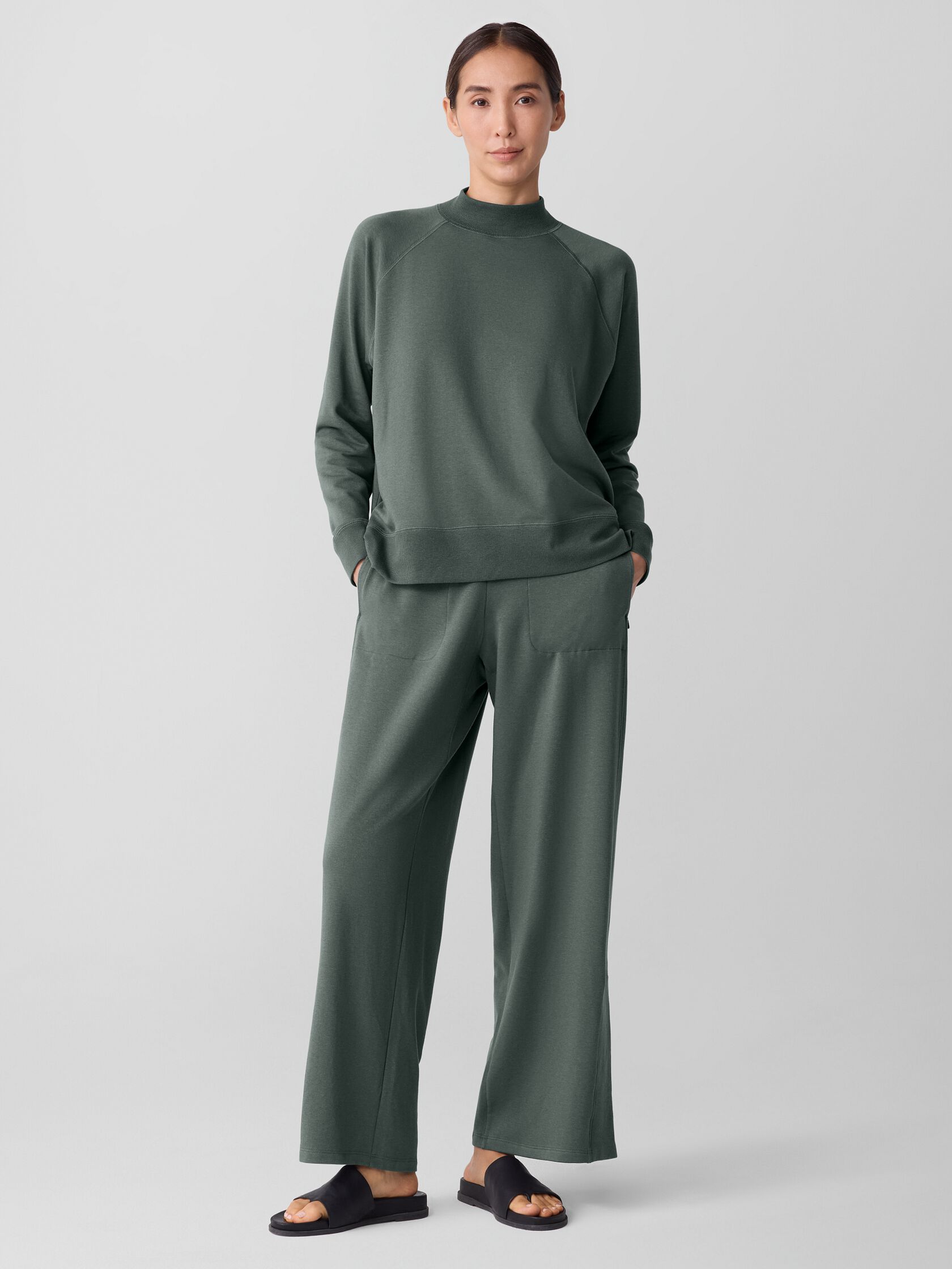 Cozy Brushed Terry Hug Mock Neck Top