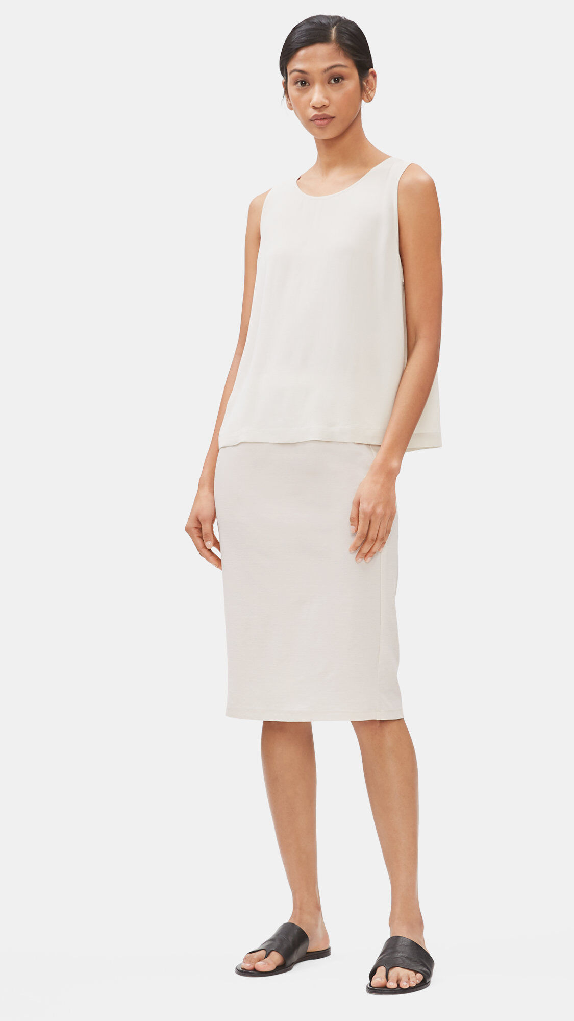 White crepe pencil skirt hotsell