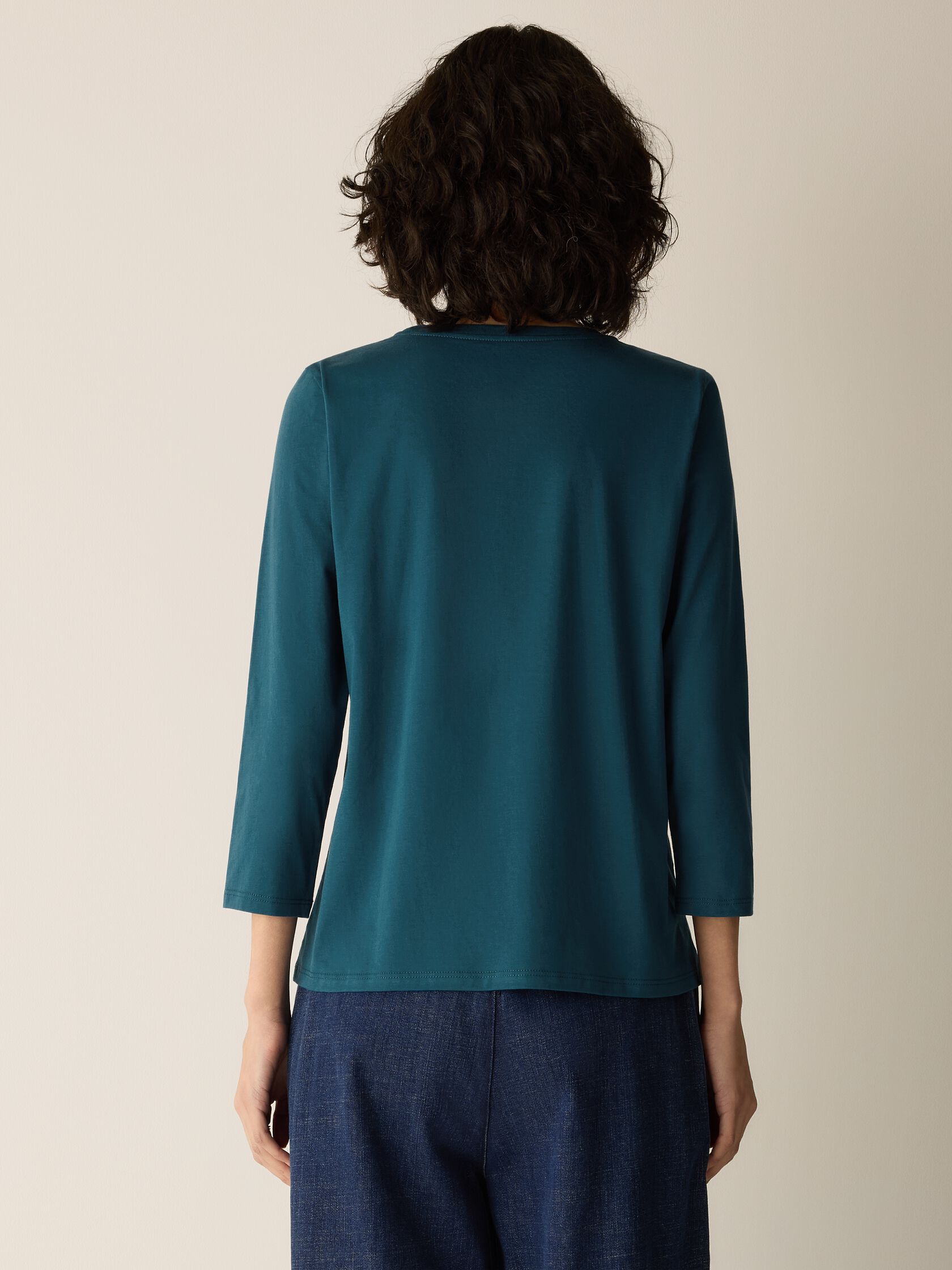 Organic Pima Cotton Jersey 3/4-Sleeve Tee