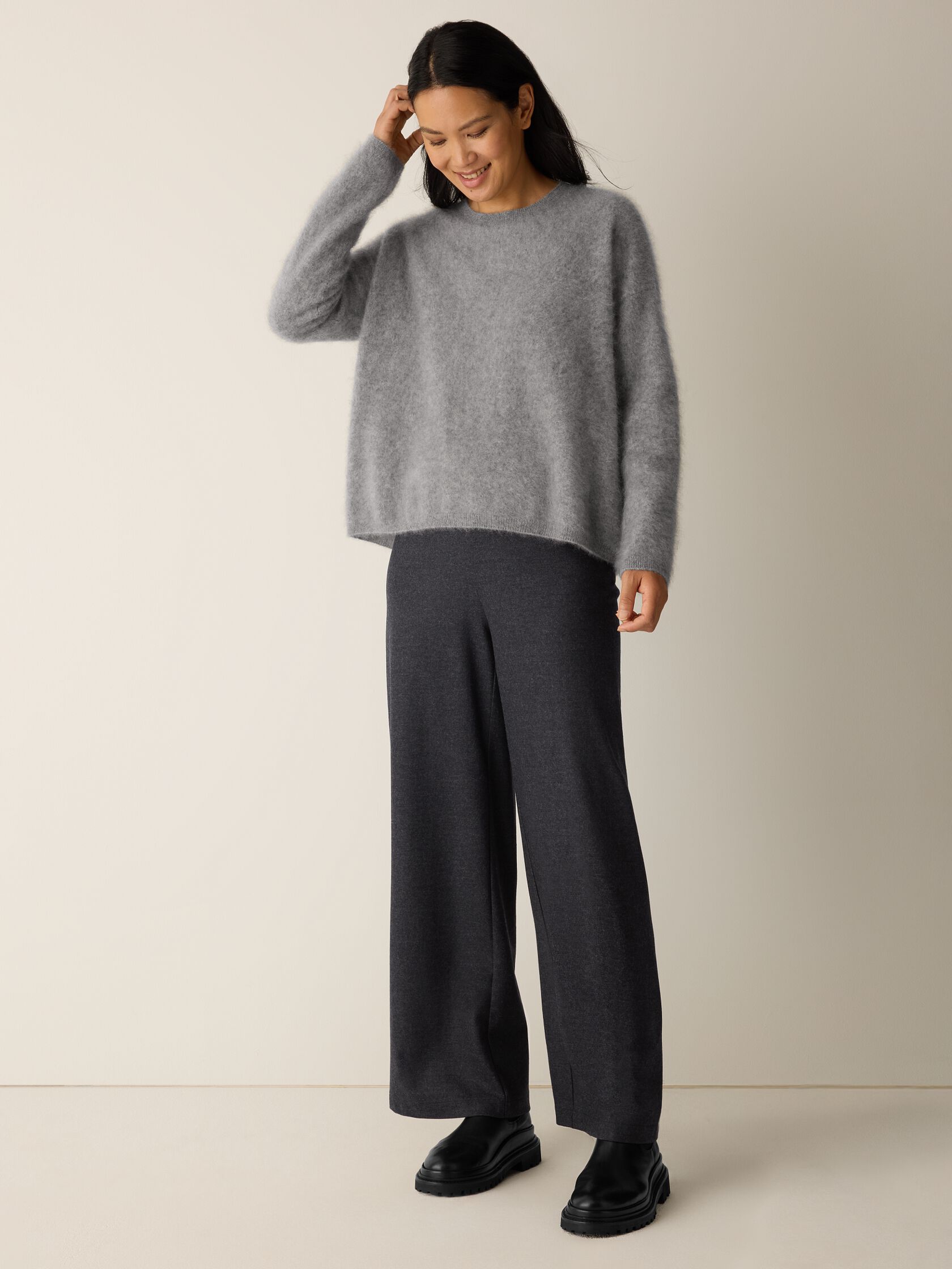 Cashmere Fluff Crew Neck Top