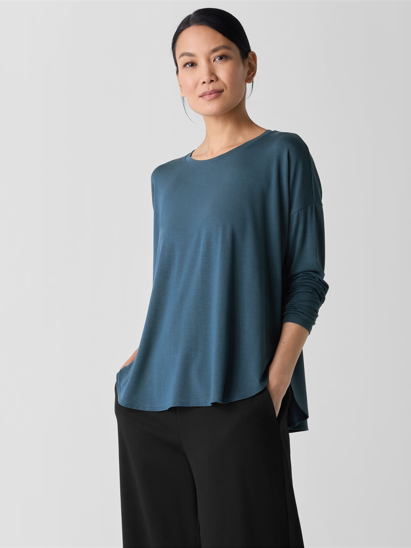 Fine Jersey Round Neck Top