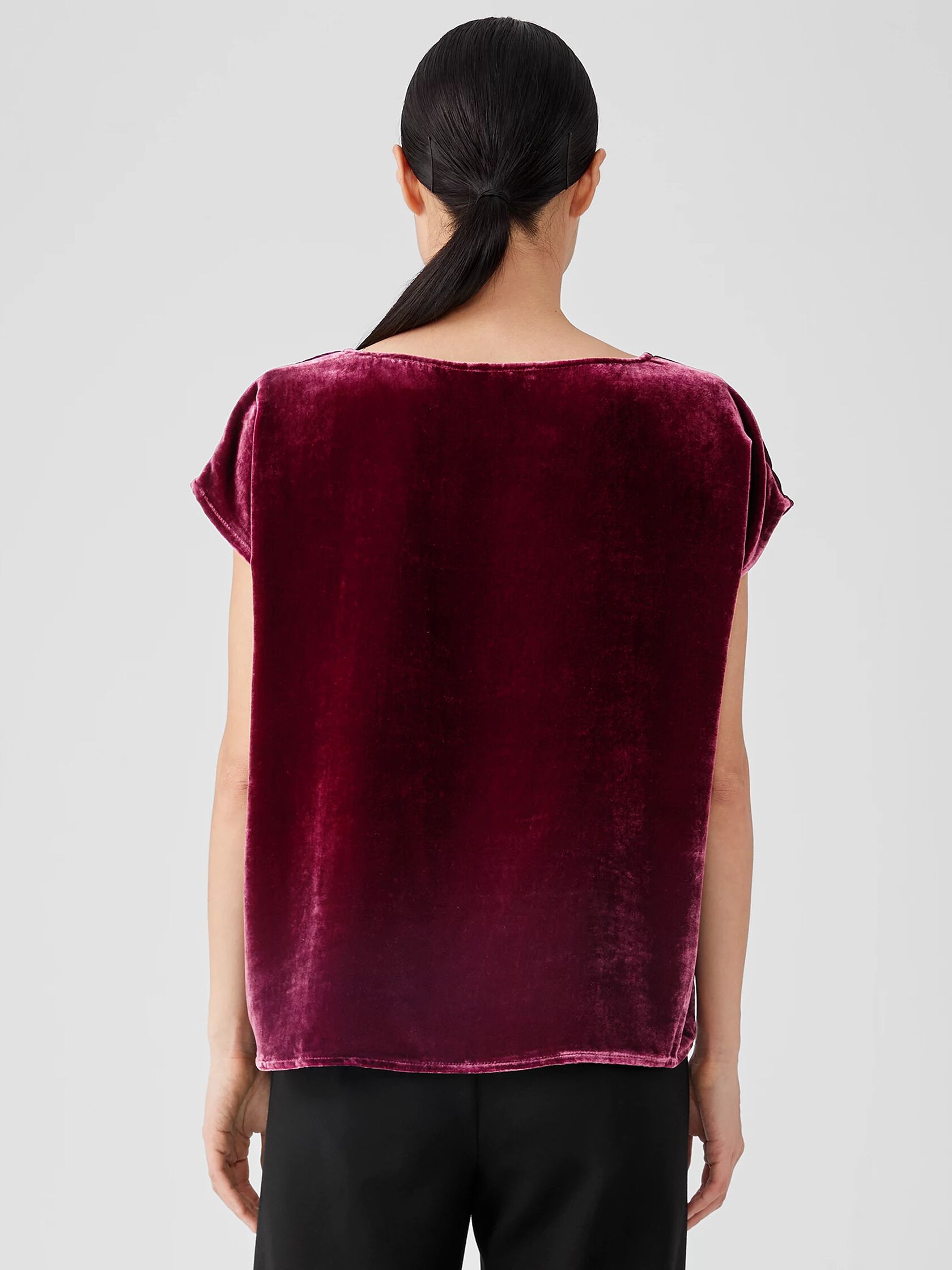 Velvet Ballet Neck Square Top