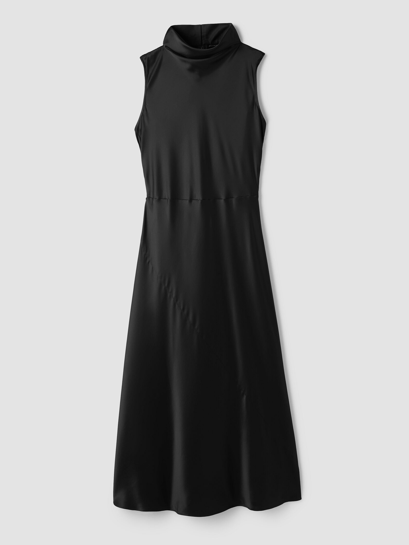 Stretch Silk Charmeuse Bias Cowl Neck Dress