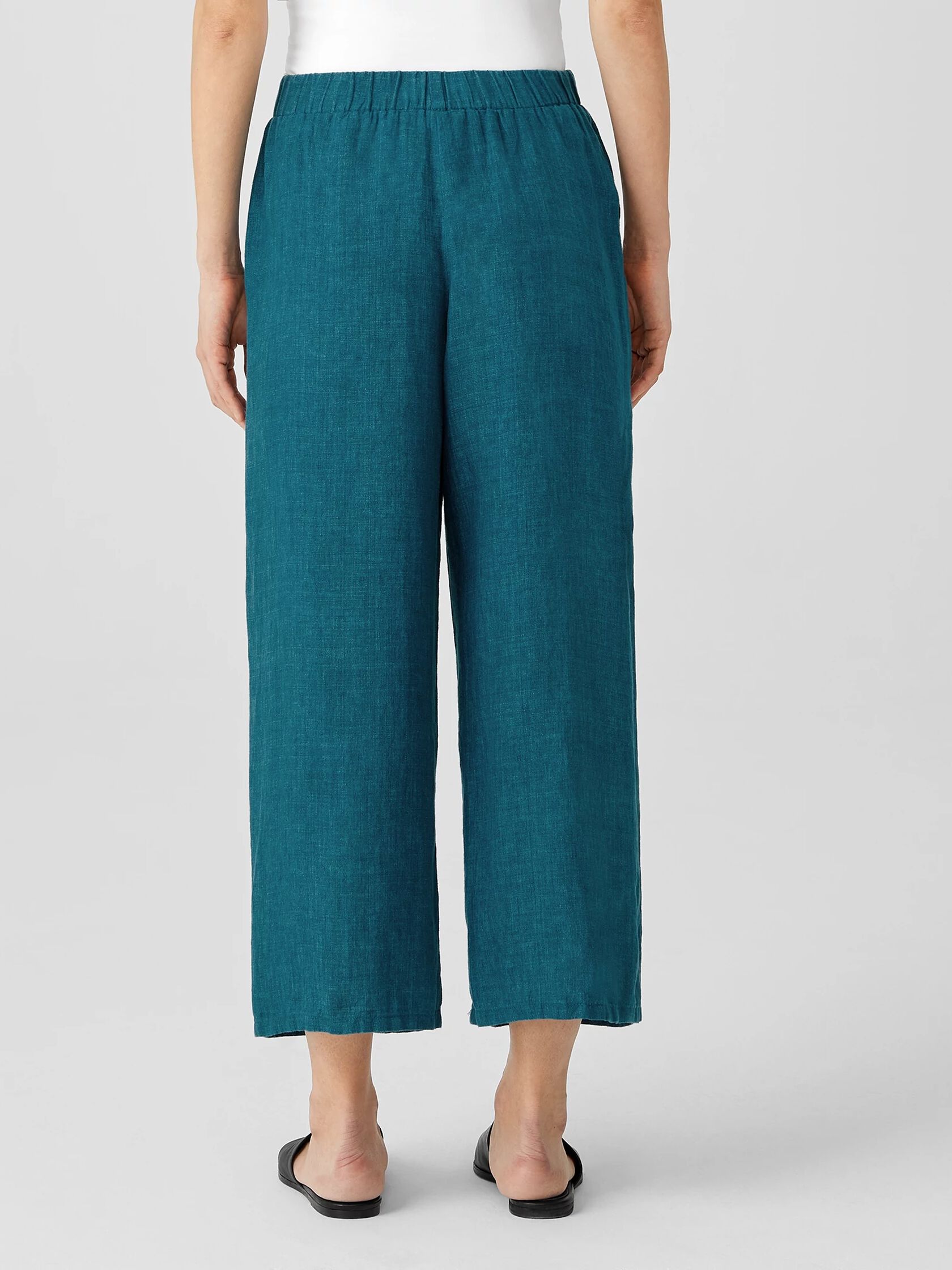 Washed Organic Linen Delave Wide-Leg Pant | EILEEN FISHER