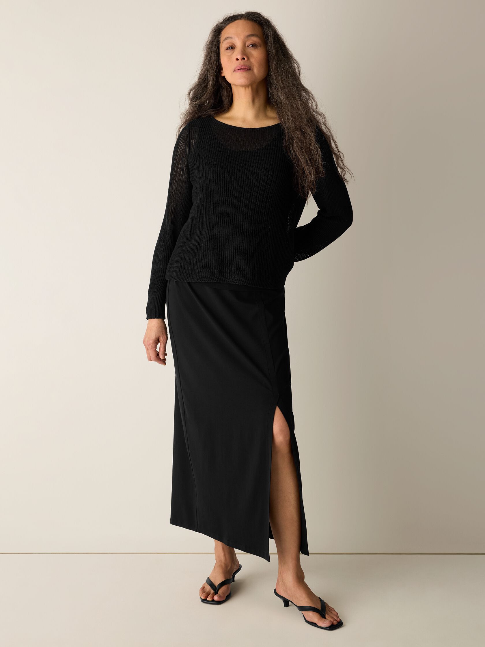 Stretch Jersey Knit Straight Skirt