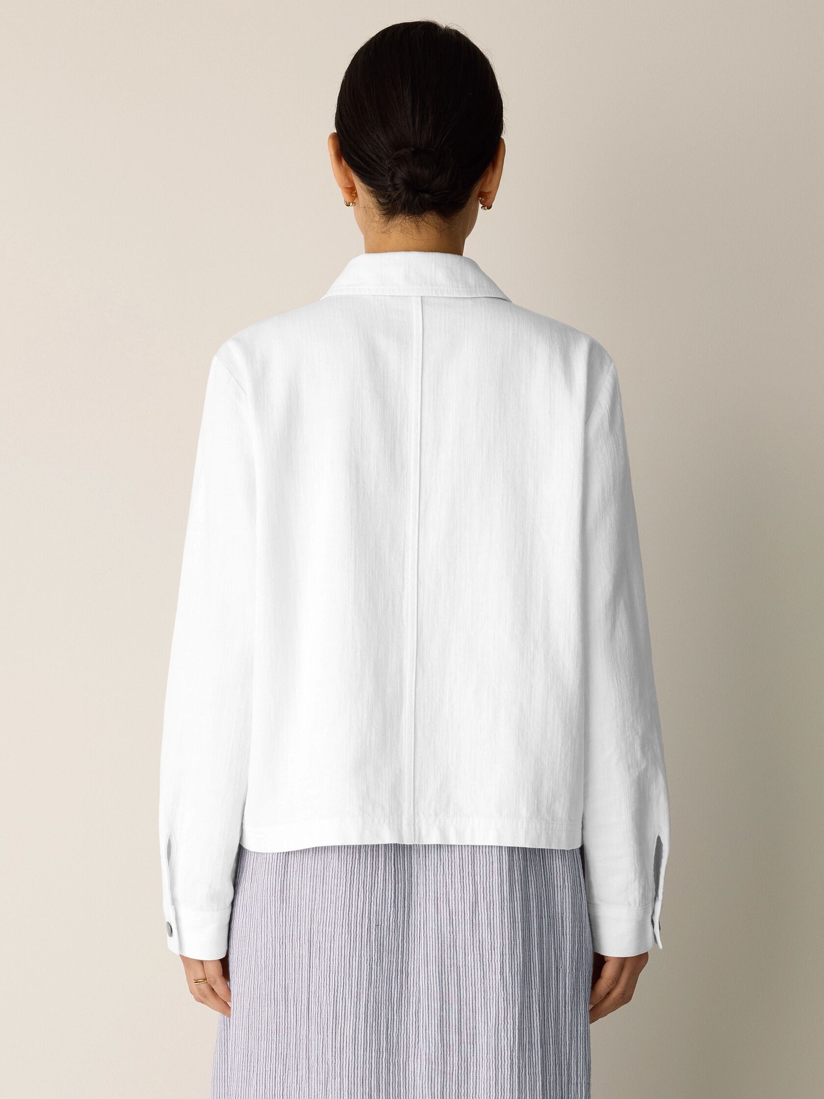 Slubby Organic Cotton Linen Classic Collar Jacket