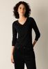 Organic Cotton Stretch Rib V-Neck Top