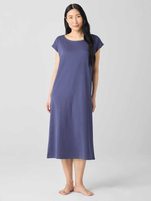 Organic Cotton Interlock Ballet Neck Sleep Dress | EILEEN FISHER Organic Cotton Interlock Ballet Neck Sleep Dress | EILEEN FISHER