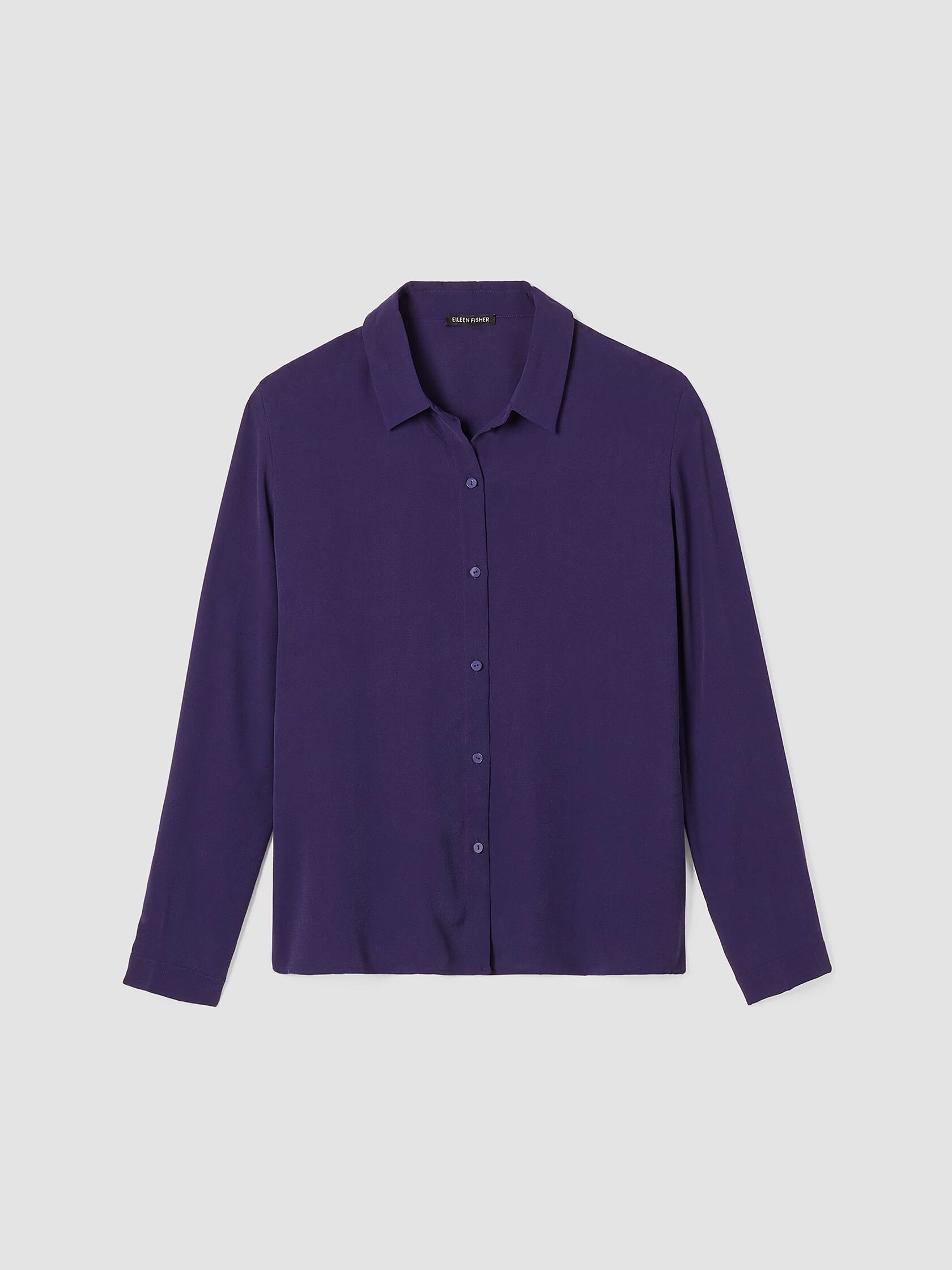 Silk Georgette Crepe Classic Collar Shirt