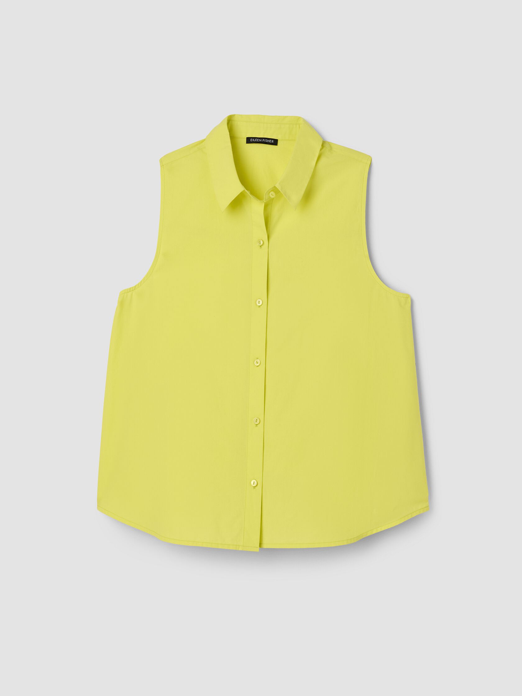 Organic Cotton Poplin Classic Collar Sleeveless Shirt