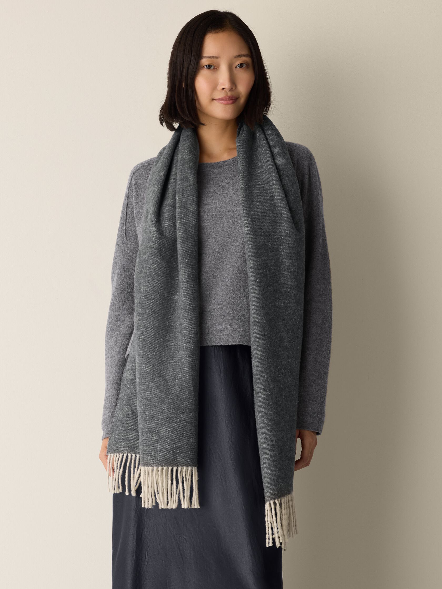 Brushed Recycled Cotton Cashmere Scarf