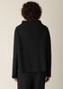 Waffle Cotton Blend Doubleknit Funnel Neck Box-Top