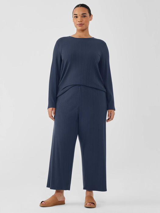 Variegated Rib Knit Wide-Leg Pant
