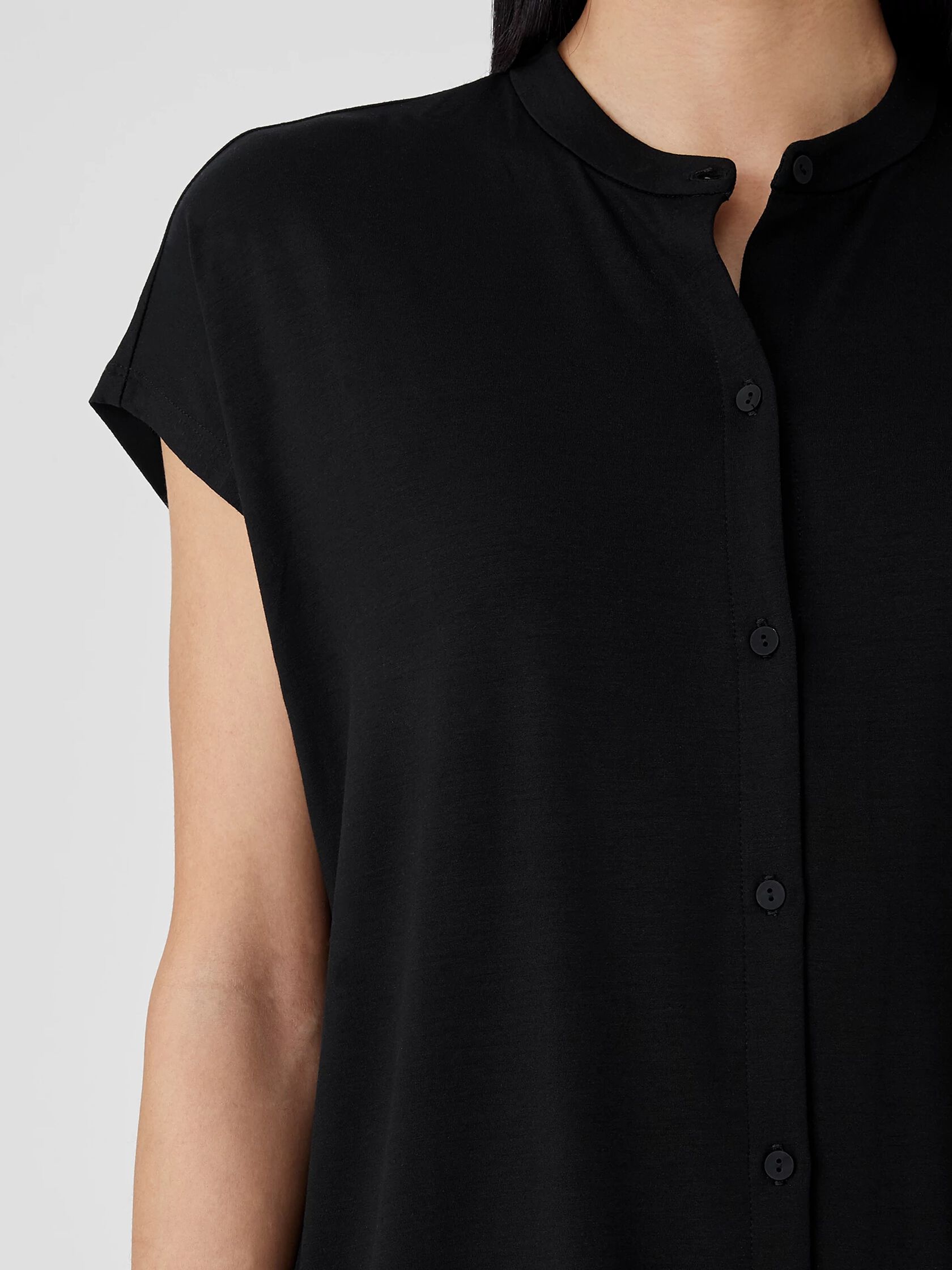 Fine Jersey Mandarin Collar Dress
