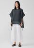 Linen Cotton Sheer Check Poncho