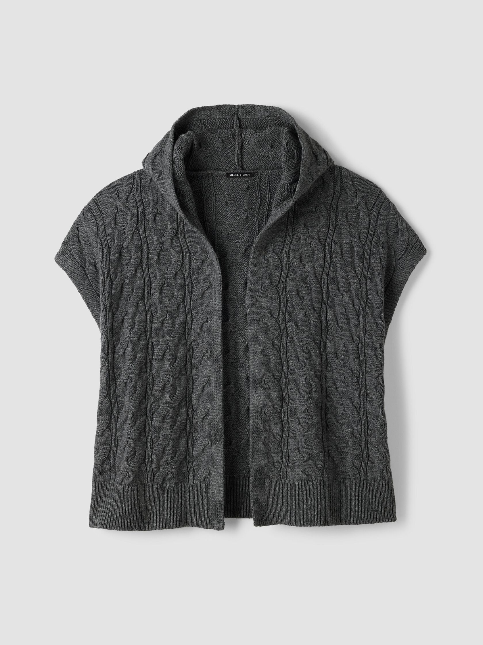 Cotton and Recycled Cashmere Hooded Poncho