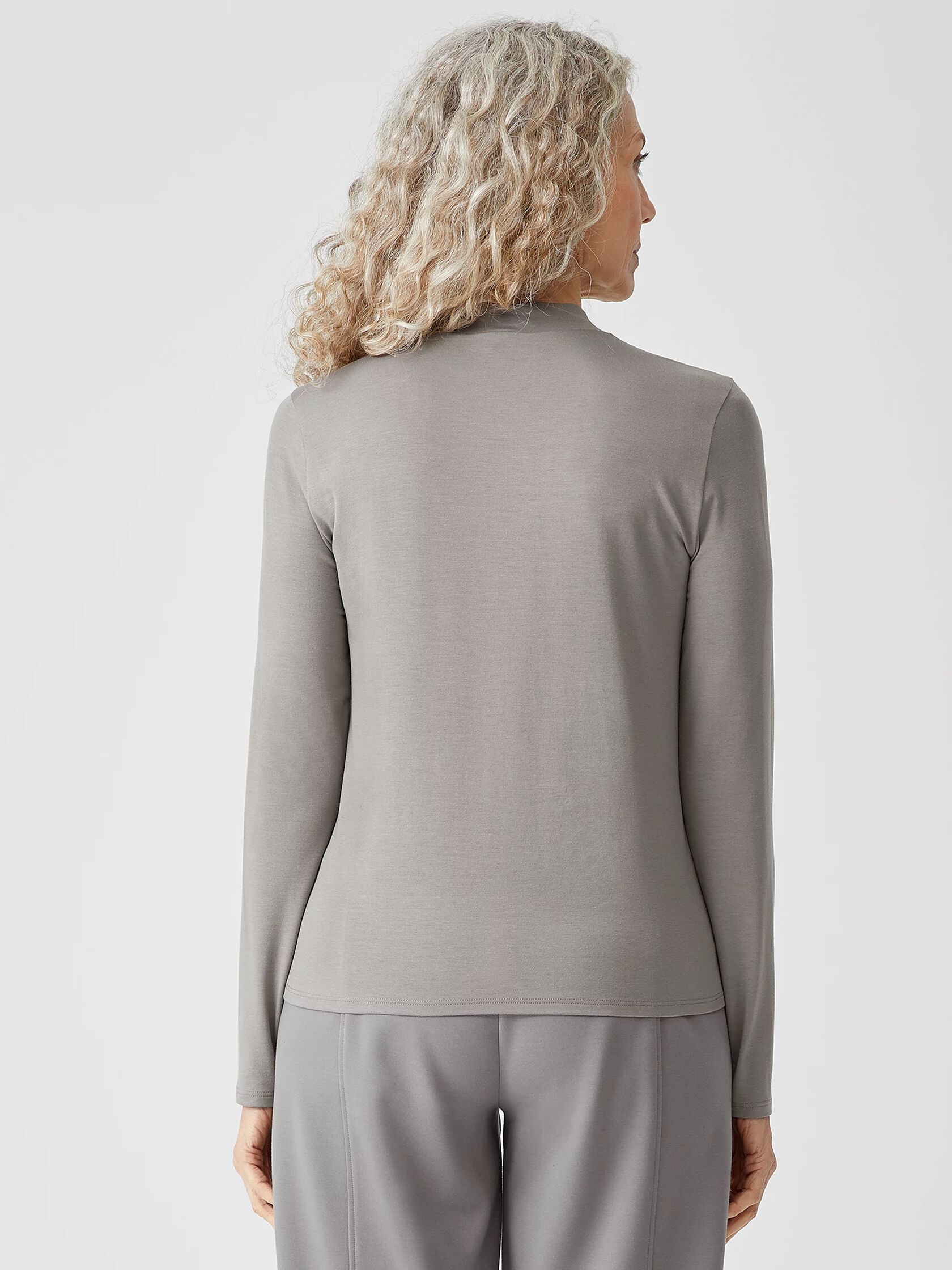 Fine Jersey Mock Neck Top