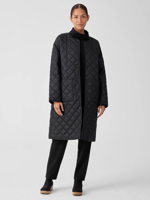 Eggshell Recycled Nylon Reversible Coat