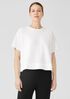 Organic Cotton Slubby Rib Knit Elbow-Sleeve Top