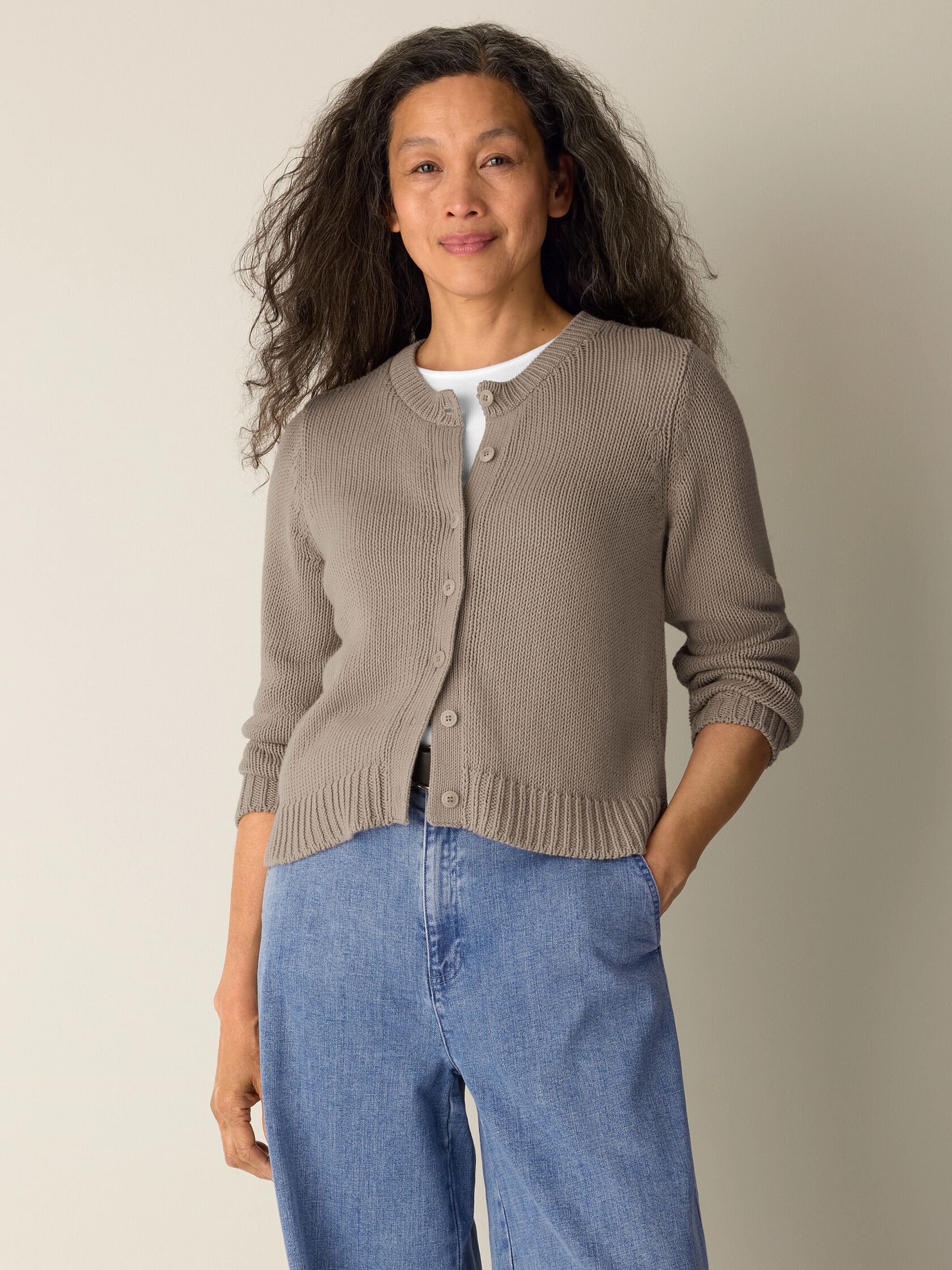 Peruvian Organic Cotton Cord Jersey Cardigan