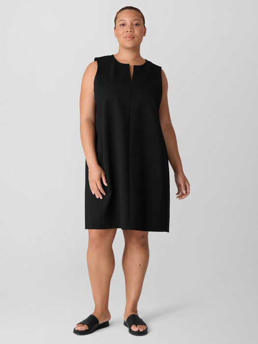 Lightweight Ponte Split Neck Dress