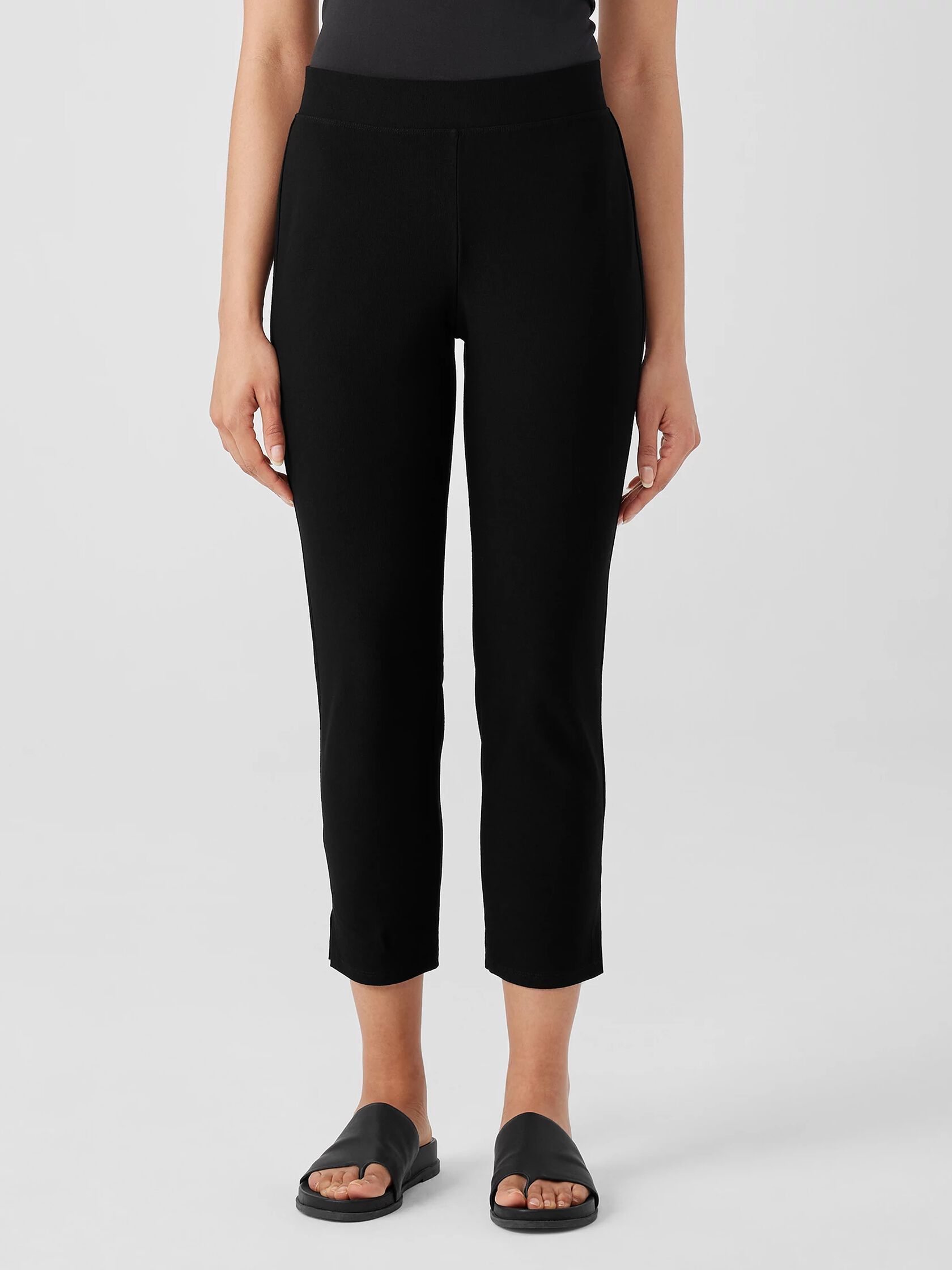 Washable Stretch Crepe Pant with Slits