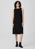 Washable Stretch Crepe Bateau Neck Dress