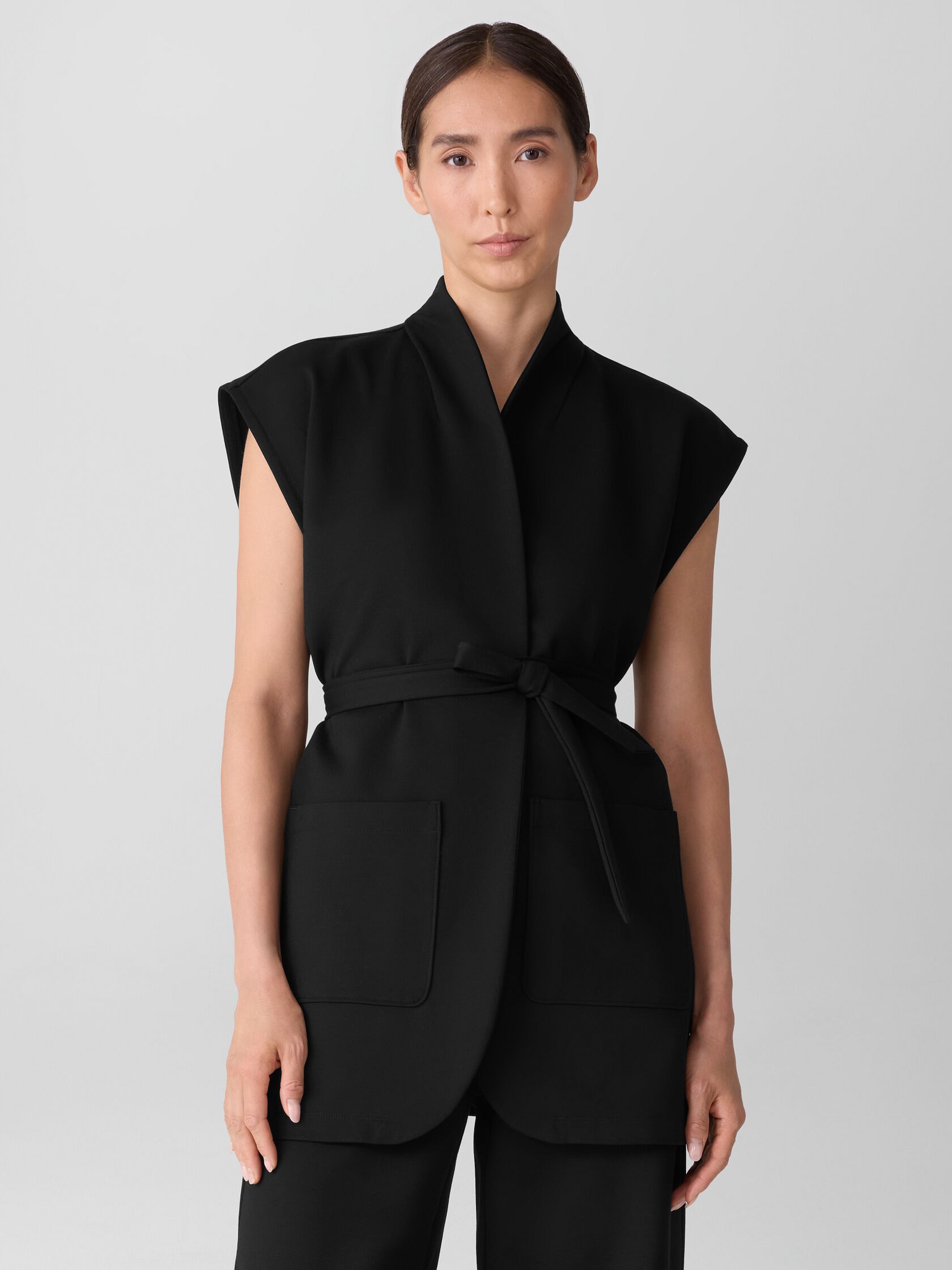 Washable Flex Ponte High Collar Vest