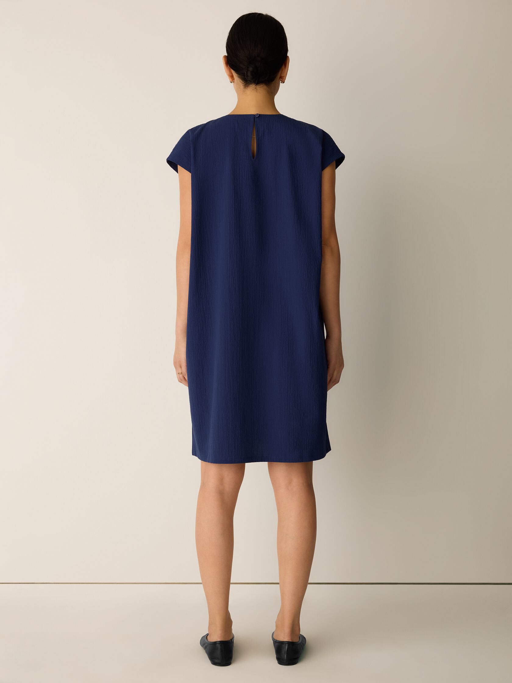 Organic Cotton Pucker Round Neck Dress