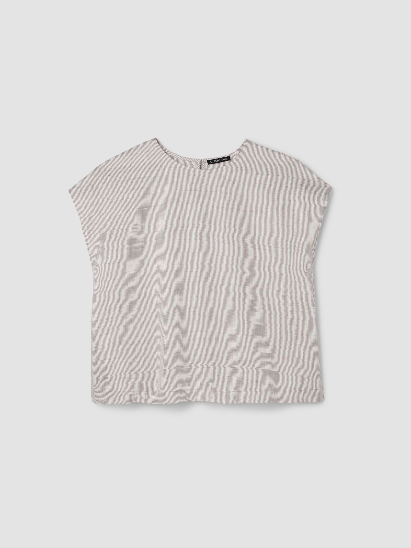 Striped Linen Sheen Square Top