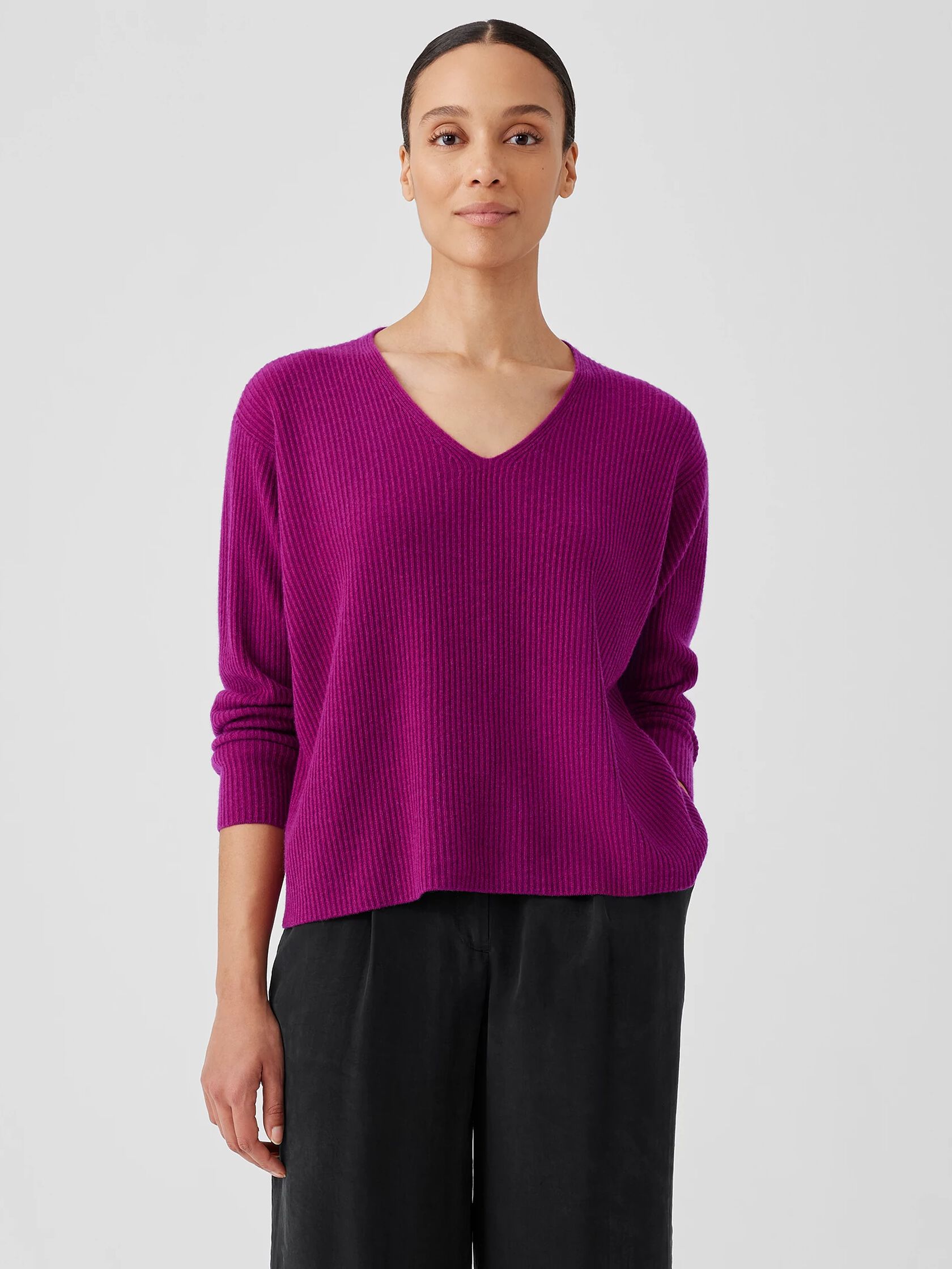 Italian Cashmere V-Neck Top