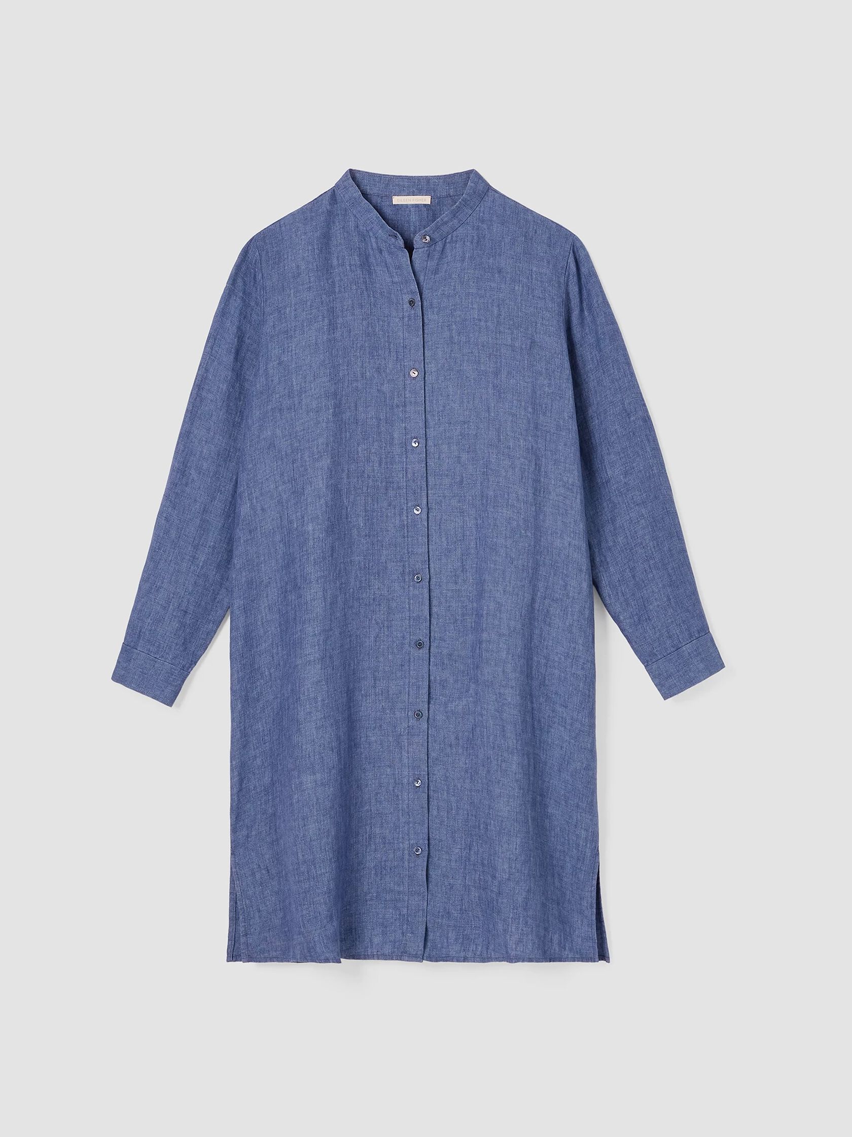 Washed Organic Linen Delave Shirtdress