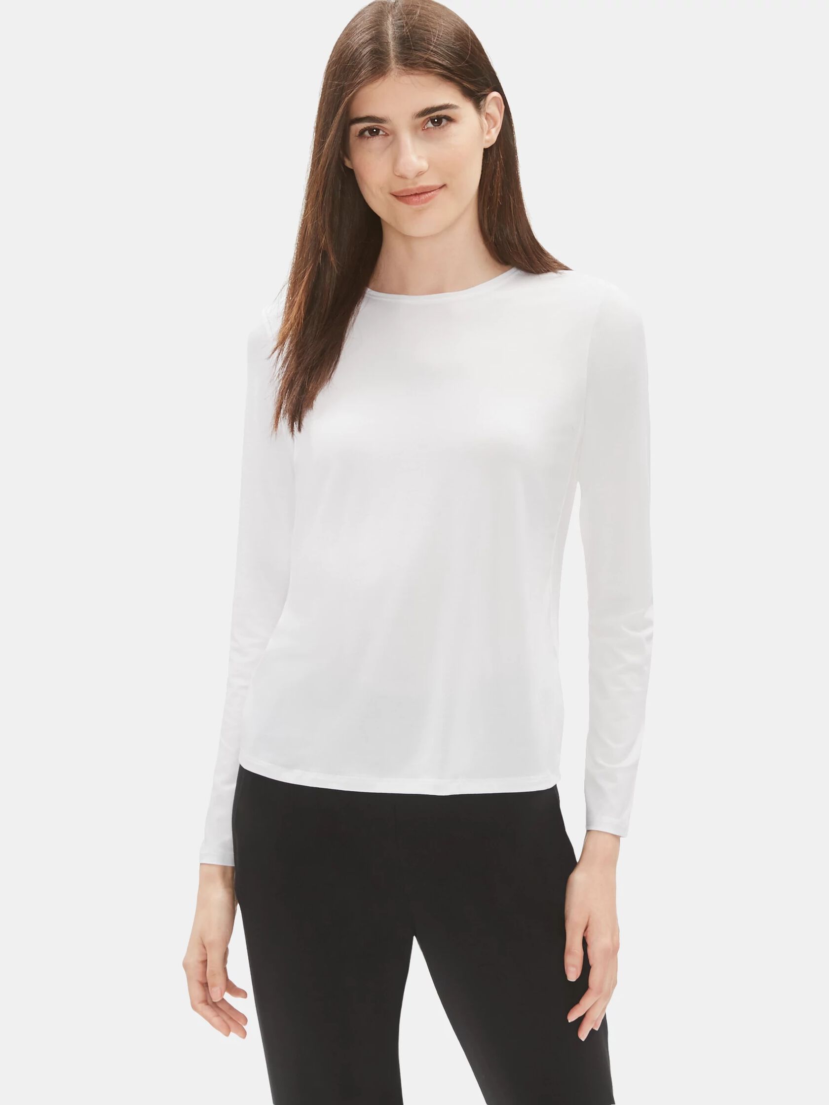 System Lightweight Viscose Jersey Crew Neck Top