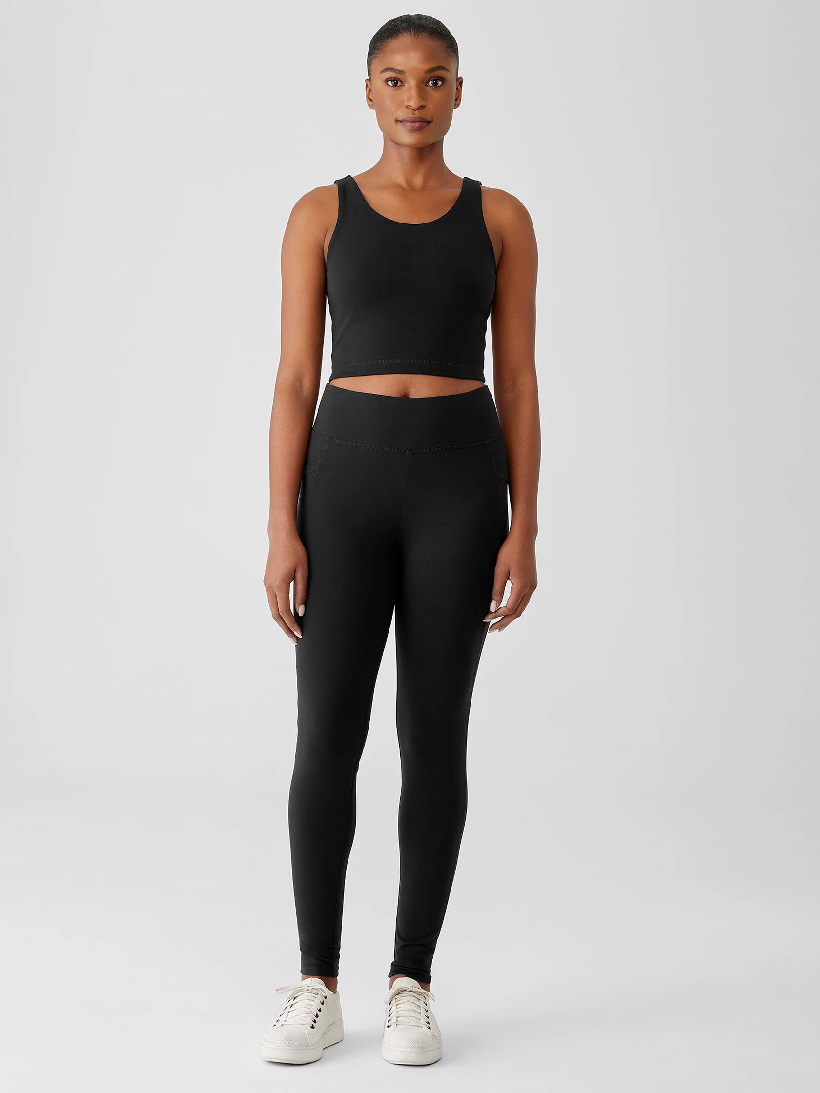 Pima Cotton Stretch Jersey Cropped Tank