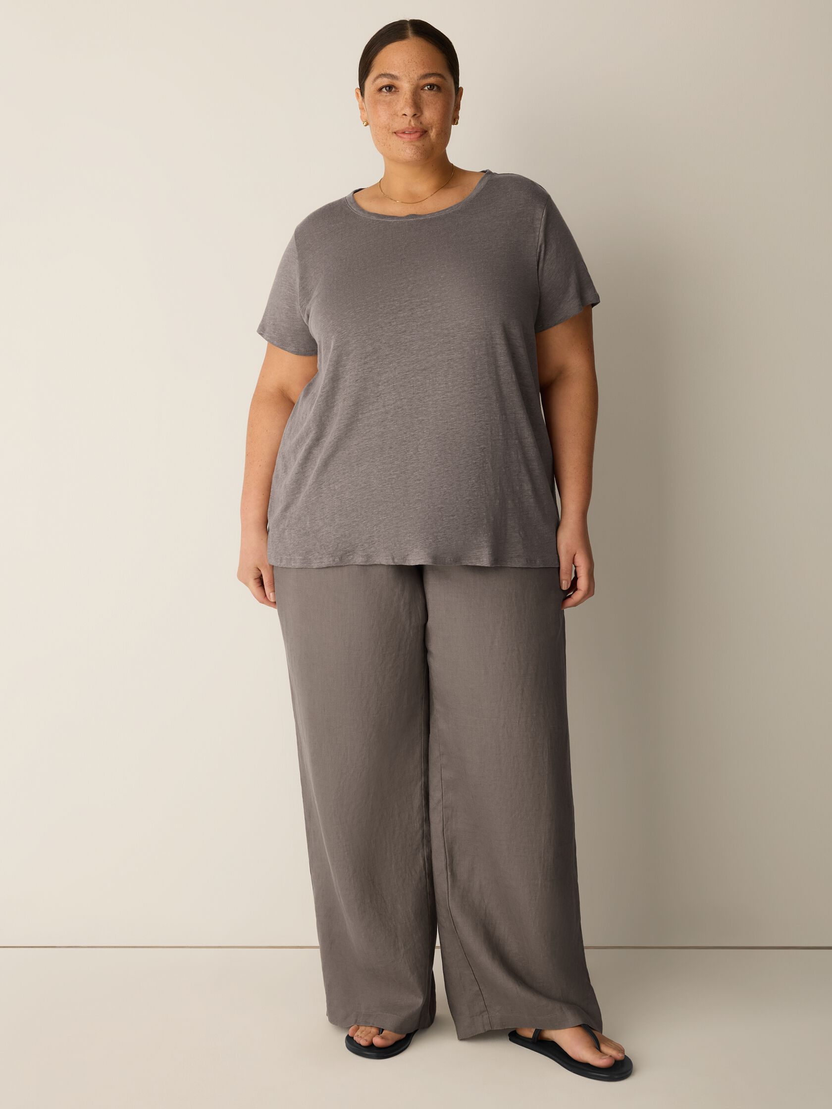 Organic Linen Jersey Crew Neck Tee