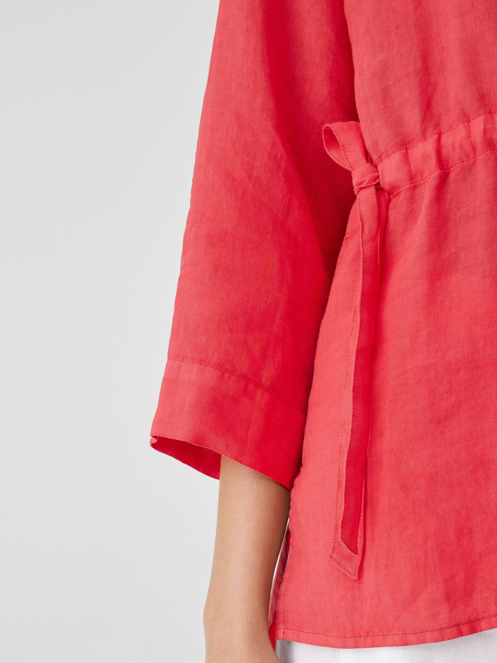 Garment-Dyed Handkerchief Linen Drawstring Top