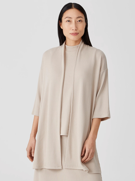 Ribbed Organic Cotton Blend Jacket | EILEEN FISHER