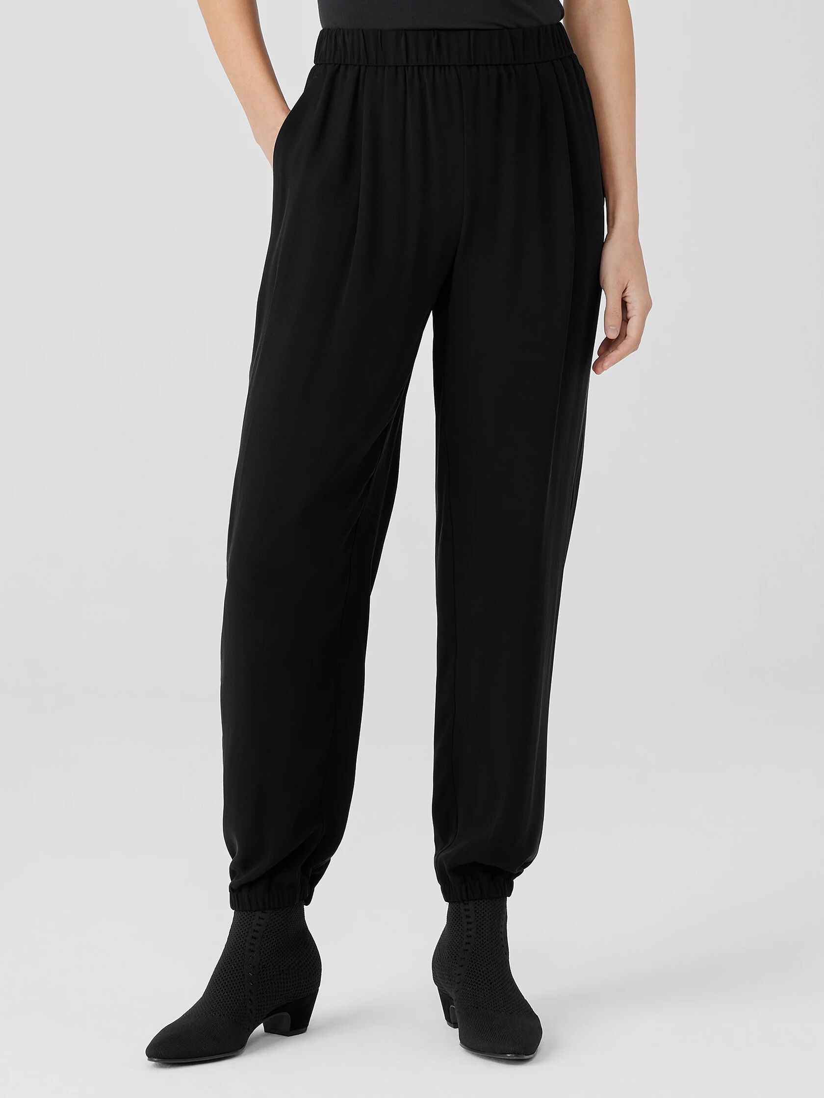 Silk Georgette Crepe Jogger Pant