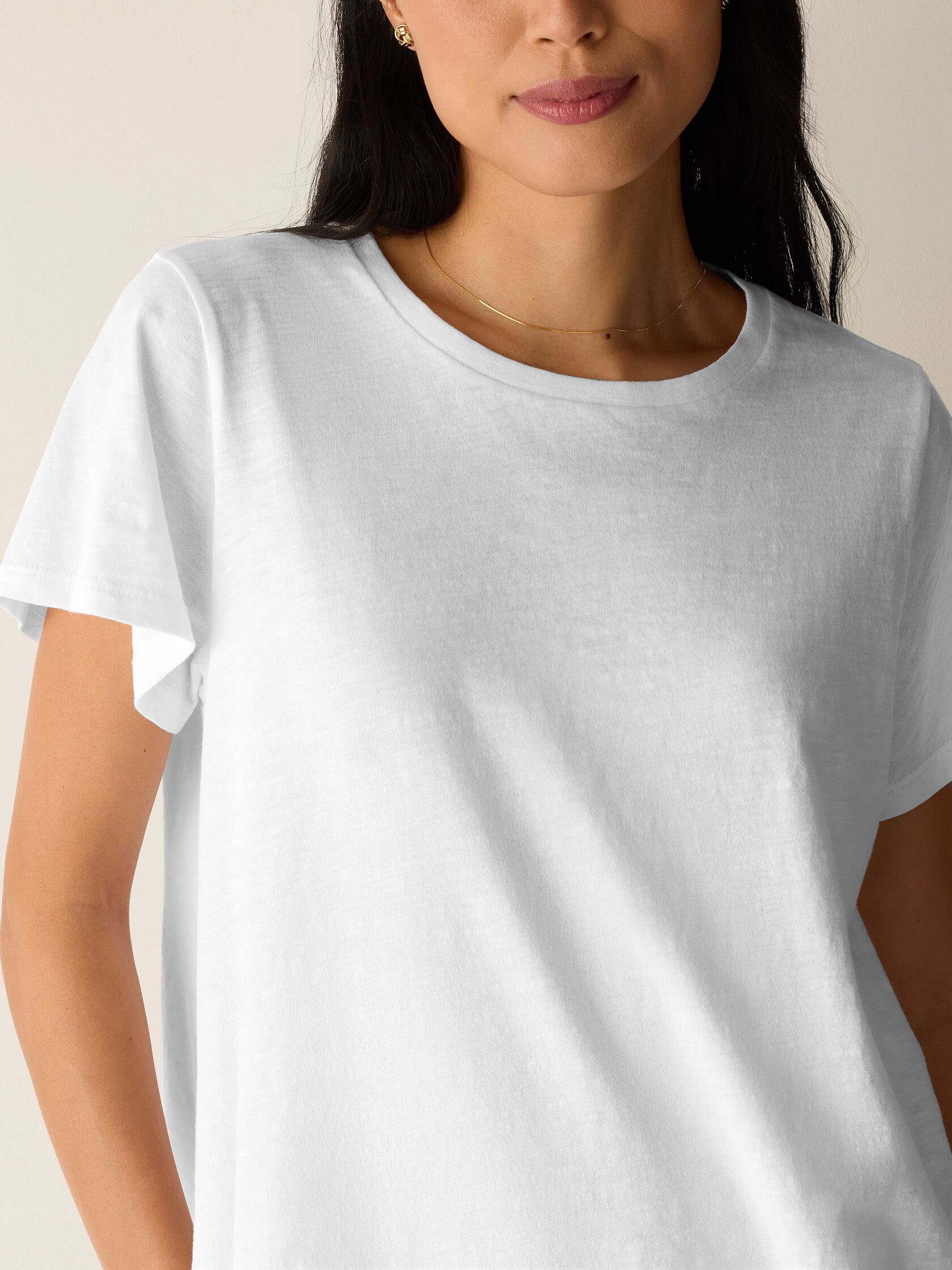 Organic Cotton Slubby Jersey Crew Neck Tee