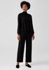 Silk Georgette Crepe Mock Neck Top