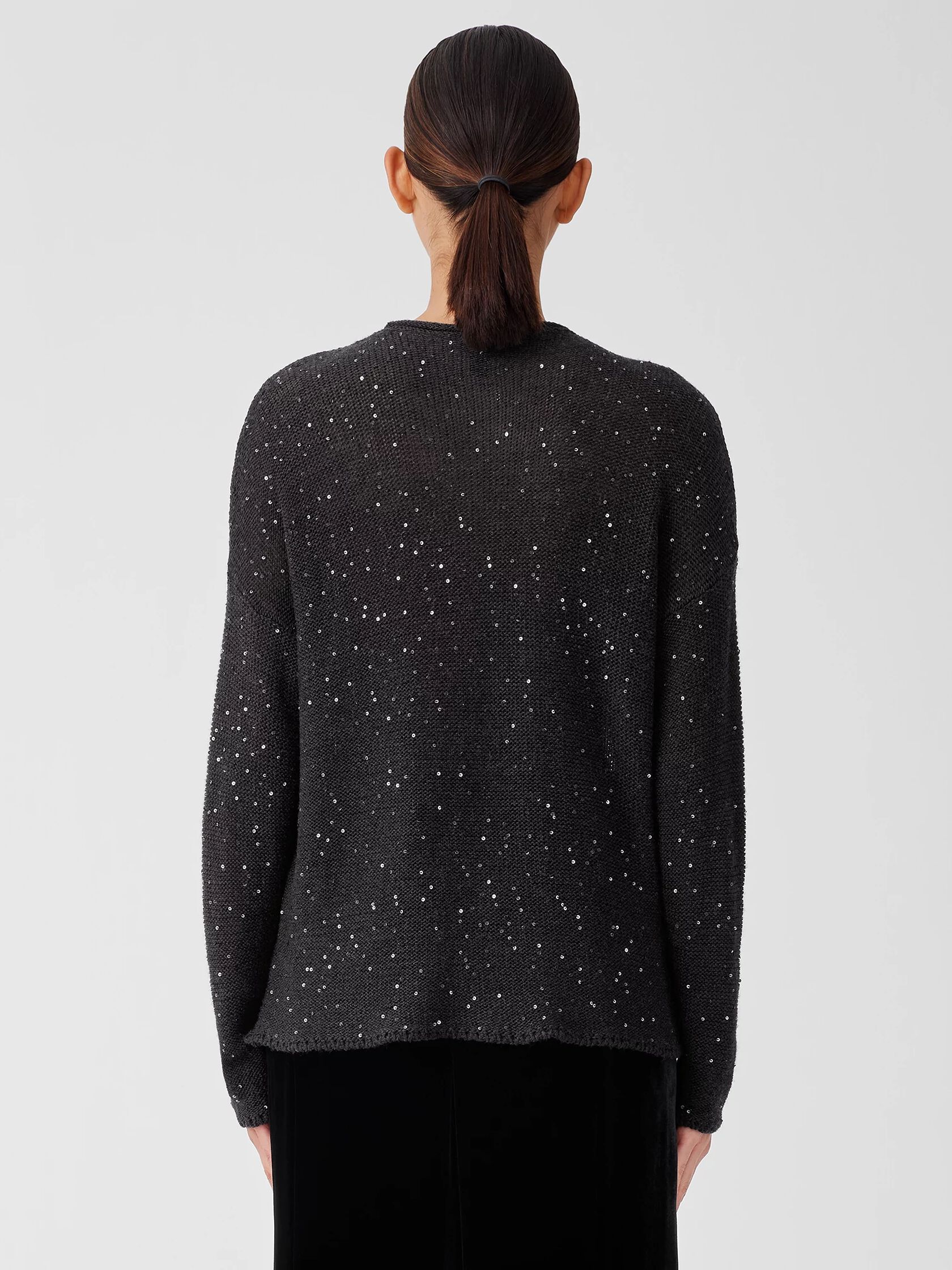 Merino Sequin Crew Neck Top