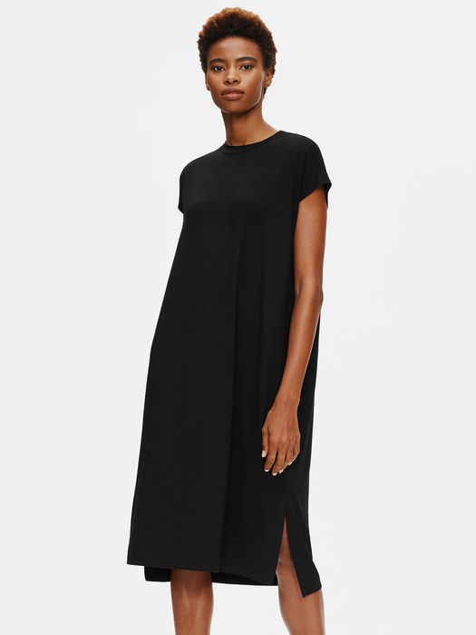 Viscose Jersey Crew Neck Dress