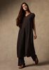 Woven Pliss&eacute; V-Neck Dress