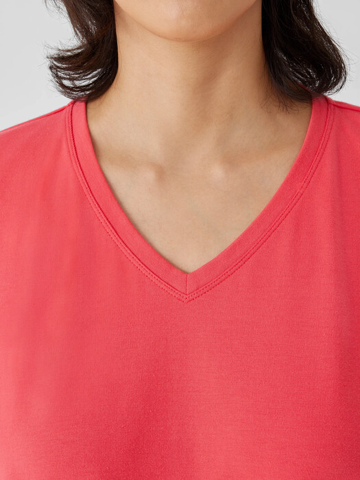 Traceable Organic Cotton Jersey V-Neck Dress | EILEEN FISHER Traceable Organic Cotton Jersey V-Neck Dress | EILEEN FISHER