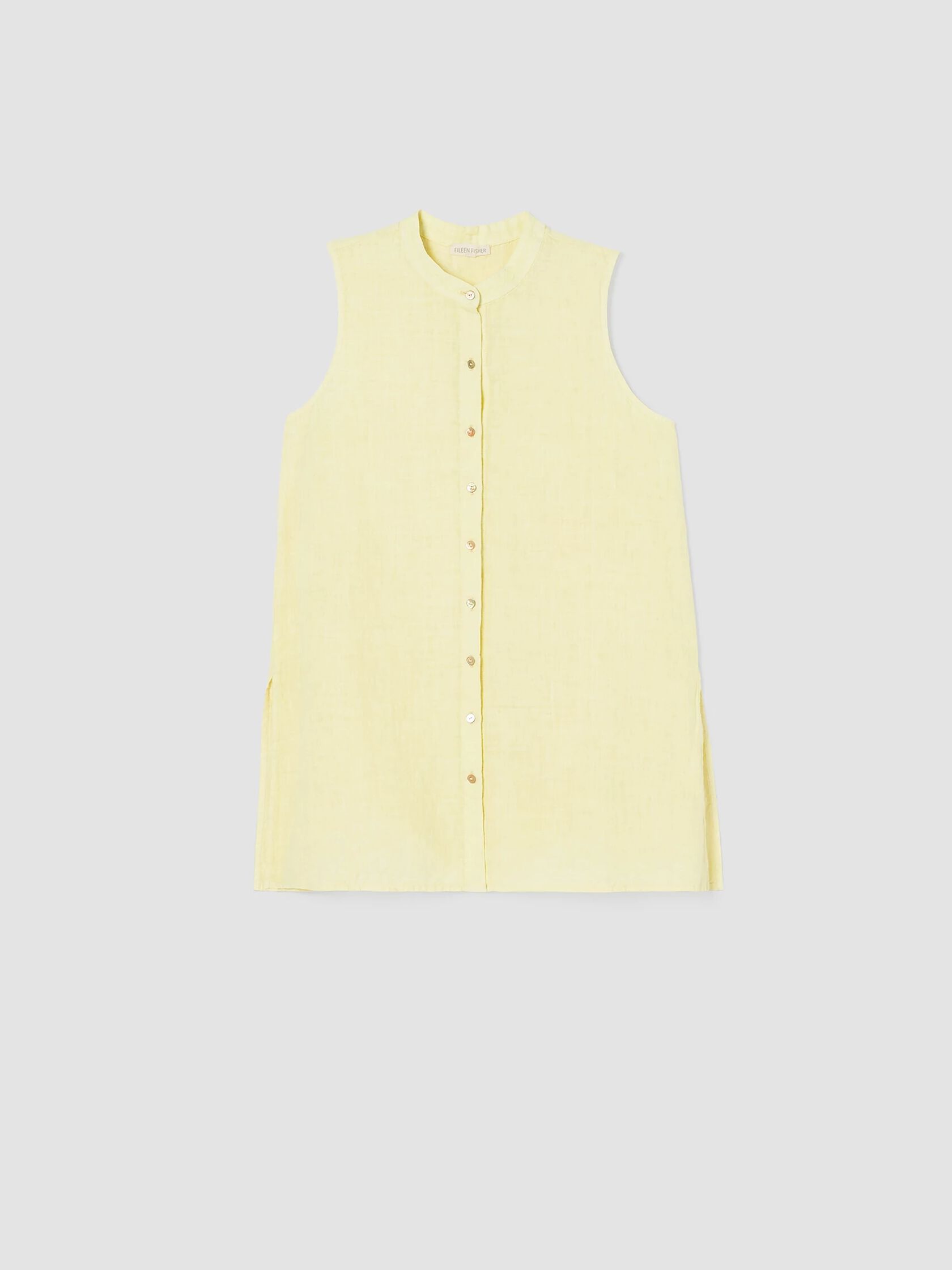 Garment-Dyed Organic Handkerchief Linen Sleeveless Shirt