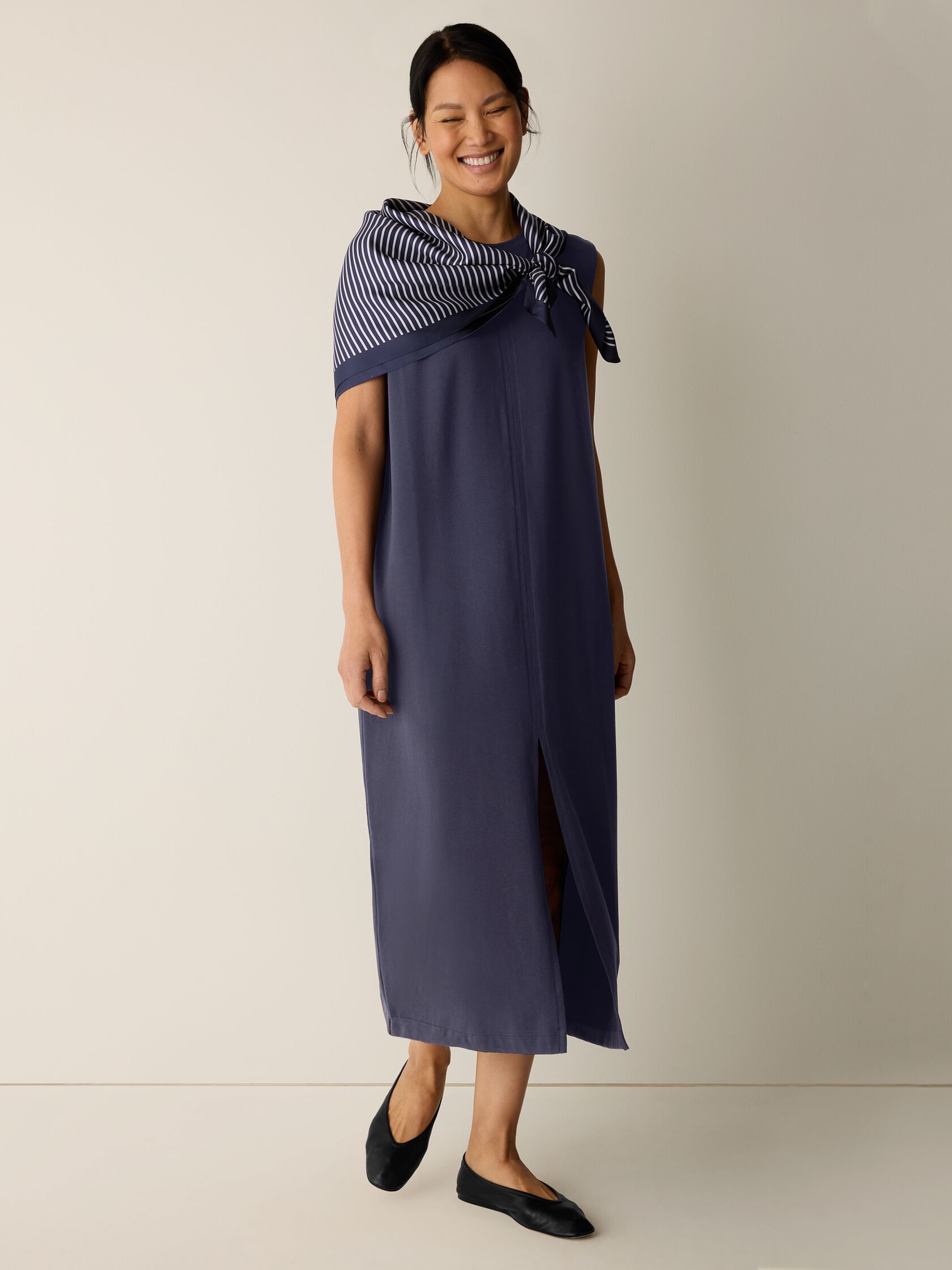 Striped Silk Twill Scarf