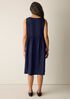 Pleated Silk Bateau Neck Dress