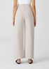 Organic Cotton Melange Crepe Wide-Leg Pant