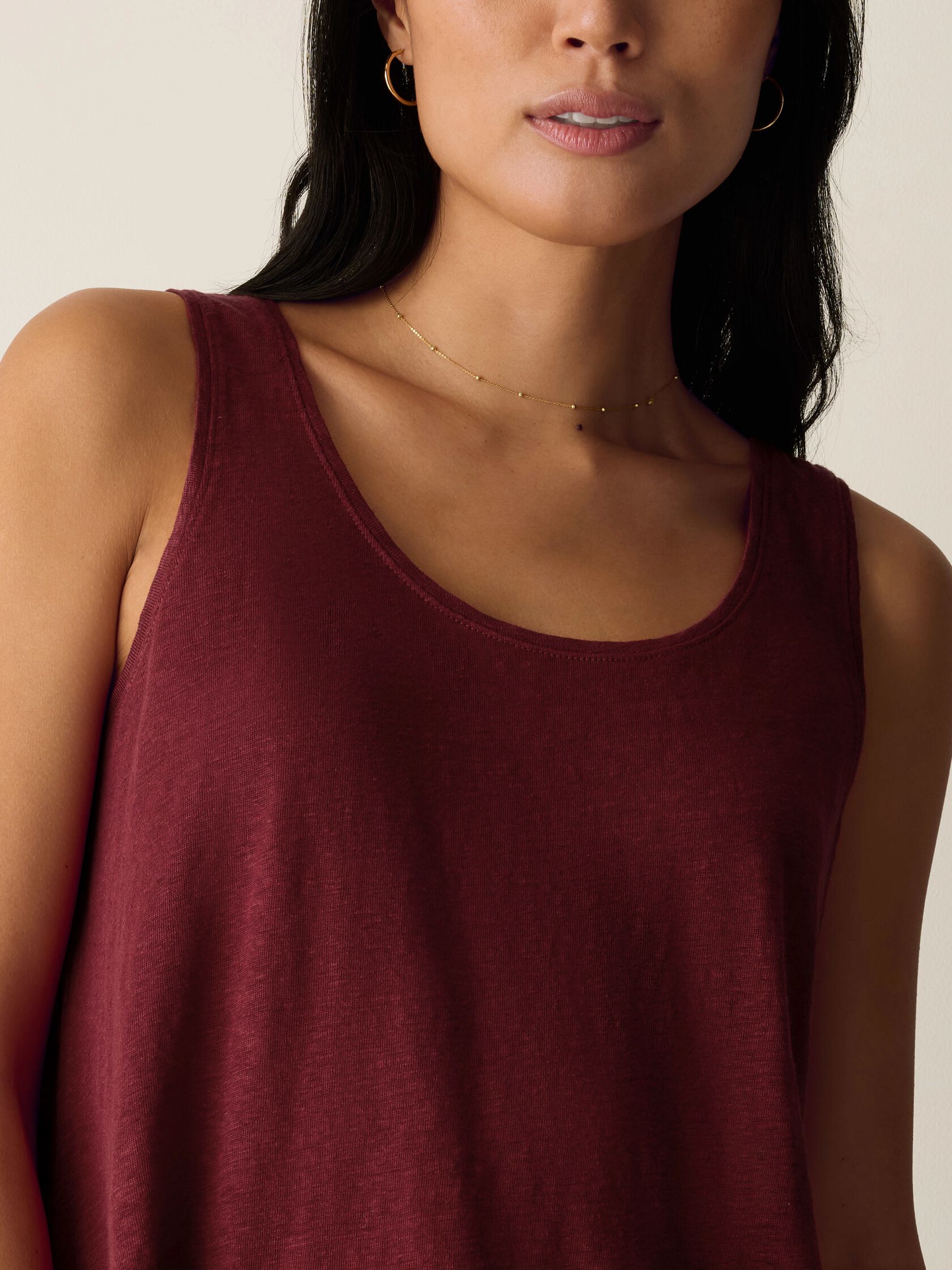 Organic Linen Jersey Scoop Neck Tank